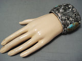 Huge Grizzly Native American Royston Turquoise Sterling Silver Bracelet-Nativo Arts