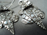 Marvelous Navajo Sterling Silver Toad Earrings Native American-Nativo Arts