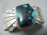 Rich Jim Native American Navajo Turquoise Mountain Turquoise Sterling Silver Bracelet-Nativo Arts
