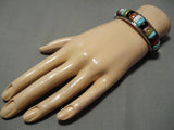 Native American Important Vintage Ottawa Carlos Eagle Turquoise Inlay Sterling Silver Bracelet-Nativo Arts