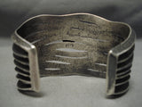 Important Aaron Anderson Vintage Native American Navajo Sterling Silver Turquoise Wave Bracelet-Nativo Arts