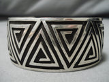 Magnificent Vintage Native American Navajo Clyde Begay Sterling Silver Bracelet Cuff-Nativo Arts