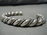 Marvelous Vintage Native American Navajo Heavy Twist Sterling Silver Bracelet-Nativo Arts