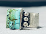 Unforgettable Native American Navajo Spiderweb Turquoise Sterling Silver Ring-Nativo Arts