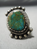 Important Vintage Native American Navajo Damale Turquoise Sterling Silver Ring-Nativo Arts