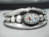 Important Female Artist Verdy Jake Native American Navajo Turquoise Sterling Silver Bracelet-Nativo Arts