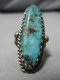 Fabulous Vintage Native American Navajo Rare Turquoise Sterling Silver Ring-Nativo Arts