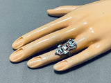 Tremendous Vintage Native American Zuni Turquoise Sterling Silver Kachina Ring-Nativo Arts
