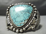 One Of The Best Vintage Native American Navajo Lone Mountain Turquoise Sterling Silver Bracelet-Nativo Arts