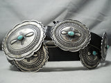 Authentic Vintage Native American Navajo Turquoise Sterling Silver Concho Belt Old-Nativo Arts