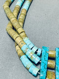 Native American Astounding Vintage Santo Domingo Serpentine & Turquoise Sterling Silver Necklace-Nativo Arts