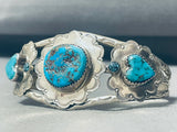 Hearts Of Turquoise Vintage Native American Navajo Sterling Silver Bracelet Cuff-Nativo Arts