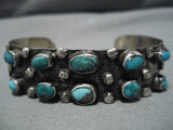 Amazing Cerrillos Morenci Turquoise Vintage Native American Navajo Sterling Silver Bracelet Old-Nativo Arts