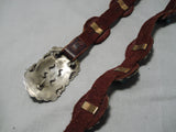 Important Vintage Native American Navajo Gene Charley Turquoise Sterling Silver Concho Belt Old-Nativo Arts