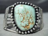 One Of Best Early Carico Lake Turquoise Vintage Native American Navajo Sterling Silver Bracelet-Nativo Arts