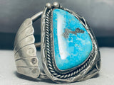One Of The Best Vintage Native American Navajo Morenci Turquoise Sterling Silver Bracelet Old-Nativo Arts