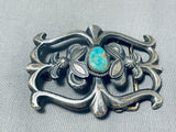 Astounding Vintage Native American Navajo Royston Turquoise Sterling Silver Buckle-Nativo Arts