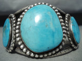 Museum Vintage Native American Navajo Easter Blue Turquoise Sterling Silver Bracelet-Nativo Arts