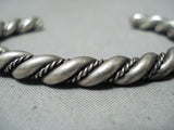 Marvelous Vintage Navajo Sterling Silver Twisted Rope Bracelet Native American-Nativo Arts