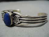 Incredible Vintage Native American Navajo Lapis Willy Begay Sterling Silver Bracelet-Nativo Arts