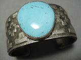 Important San Felipe Blue Jay Turquoise Sterling Silver Bracelet-Nativo Arts