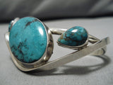 Marvelous Vintage Native American Navajo Teardrop Turquoise Sterling Silver Bracelet-Nativo Arts