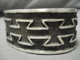 Heavy Heavy!! Native American Sterling Silver Cast Bracelet-Nativo Arts