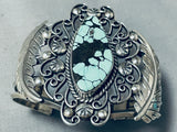 Museum Vintage Native American Navajo Spiderweb Turquoise Sterling Silver Bracelet-Nativo Arts