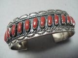 Amazing Vintage Native American Navajo Slanted Sterling Silver Bracelet Old-Nativo Arts