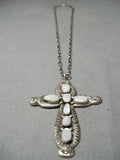 Important Vintage Native American Zuni Horace Iule Sterling Silver Cross Necklace-Nativo Arts