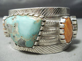 Native American Famous Vintage Navajo Carico Lake Turquoise Sterling Silver Bracelet Cuff-Nativo Arts
