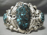 Statement Vintage Native American Navajo Last Chance Turquoise Sterling Silver Bracelet Old-Nativo Arts