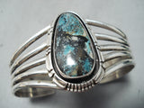 Amazing Vintage Native American Navajo Bisbee Turquoise Sterling Silver Bracelet-Nativo Arts