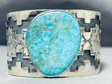 Authentic San Felipe Pilot Mountain Turquoise Sterling Silver Bracelet-Nativo Arts