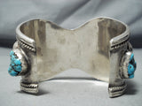 Colossal Vintage Native American Navajo Spiderweb Turquoise Sterling Silver Bracelet Old-Nativo Arts