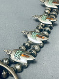 Sensational Vintage Native American Navajo Turquoise Sterling Silver Squash Blossom Necklace-Nativo Arts