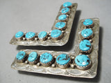Rare Vintage Native American Navajo Turquoise Sterling Silver Collar Protectors-Nativo Arts