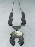 Phenomenal Vintage Native American Hopi Signed Kingman Cluster Sterling Silver Necklace-Nativo Arts