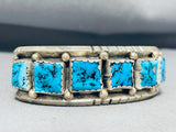 Important Older Yazzie Vintage Native American Navajo Turquoise Sterling Silver Bracelet-Nativo Arts