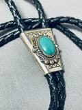 Childs Kid Vintage Native American Navajo Bab Turquoise Sterling Silver Bolo Tie-Nativo Arts