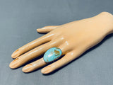 Tsosie Native American Navajo Kingman Turquoise Sterling Silver Ring Signed-Nativo Arts