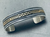 Bruce Morgan Exquisite Vintage Native American Navajo Sterling Silver And Gold Bracelet-Nativo Arts