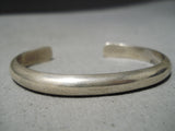 Thick Hand Tooled Vintage Native American Navajo Sterling Silver Bracelet Cuff Old-Nativo Arts