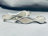 Signed Pair Vintage Native American Navajo Sterling Silver Bracelet Set-Nativo Arts