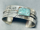 Rosie Sweet Vintage Native American Navajo Spiderweb Turquoise Sterling Silver Bracelet-Nativo Arts