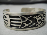 Important Pascal Kuwanhongea Native American Hopi Vintage Sterling Silver Bracelet Old-Nativo Arts