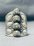 Spikes On The Ring Vintage Native American Navajo Heavy Sterling Silver Ring-Nativo Arts