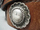 Native American Intricate Vintage Sterling Silver 383 Grams Concho Belt Old-Nativo Arts
