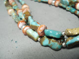 Native American Important Dan Coriz Santo Domingo Turquoise Sterling Silver Inlay Necklace-Nativo Arts