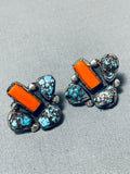 Best Vintage Native American Navajo Morenci Turquoise Sterling Silver Earrings-Nativo Arts